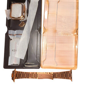Apple‎ Watch Band Set Sz 42/44/45 Stainless Steel Gold Tone